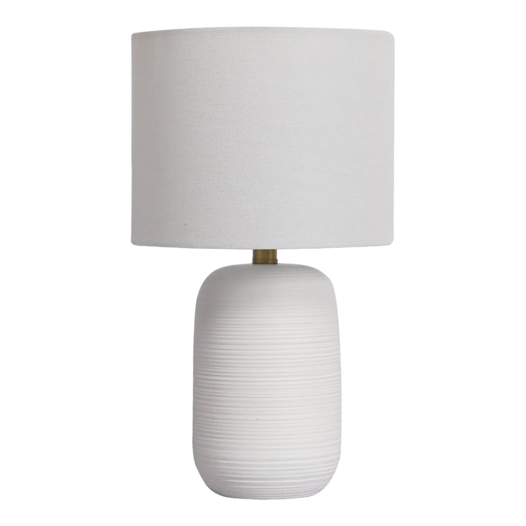 Lampe de table en céramique texturée blanche 13 po. - Picolo