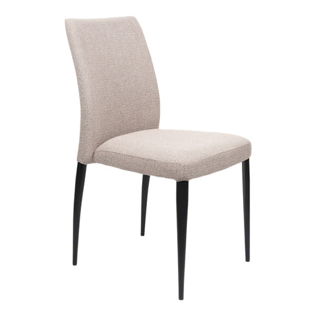 Chaise de salle à manger en tissu et métal noir mat - Denny