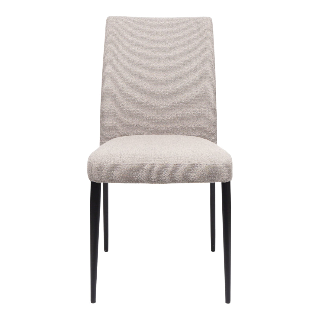 Chaise de salle à manger en tissu et métal noir mat - Denny