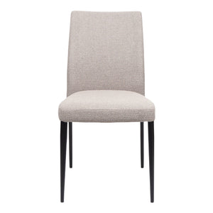 Chaise de salle à manger en tissu et métal noir mat - Denny