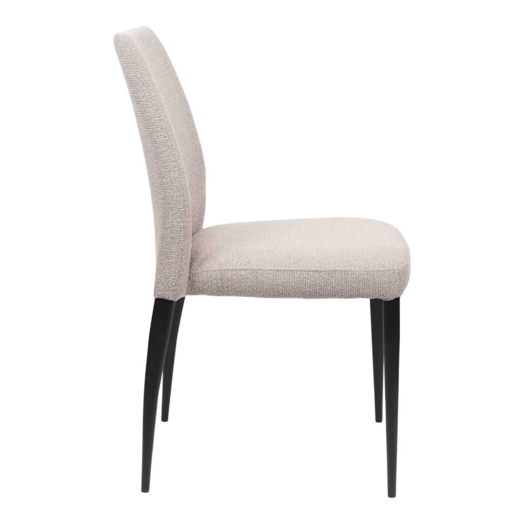 Chaise de salle à manger en tissu et métal noir mat - Denny