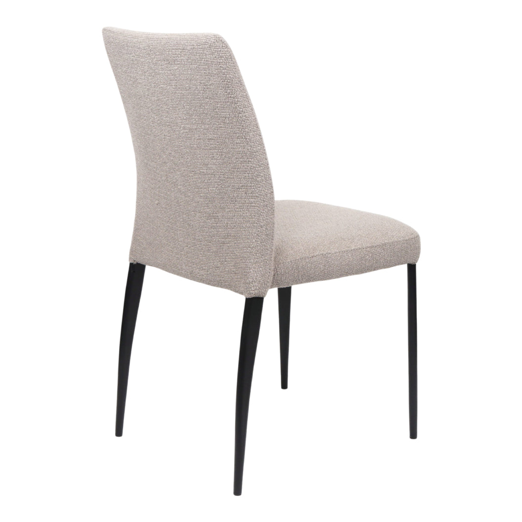 Chaise de salle à manger en tissu et métal noir mat - Denny