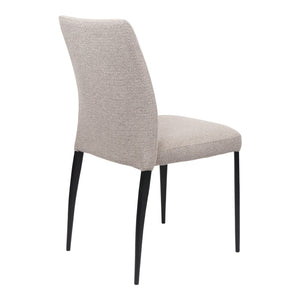 Chaise de salle à manger en tissu et métal noir mat - Denny