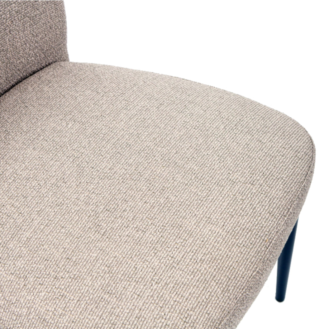 Chaise de salle à manger en tissu et métal noir mat - Denny