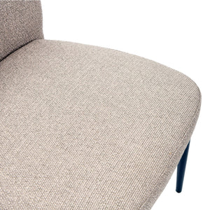 Chaise de salle à manger en tissu et métal noir mat - Denny