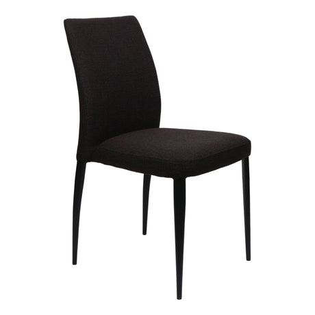 Chaise de salle à manger en tissu et métal noir mat - Denny