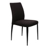 Chaise de salle à manger rembourrée en tissu et métal noir mat - Denny