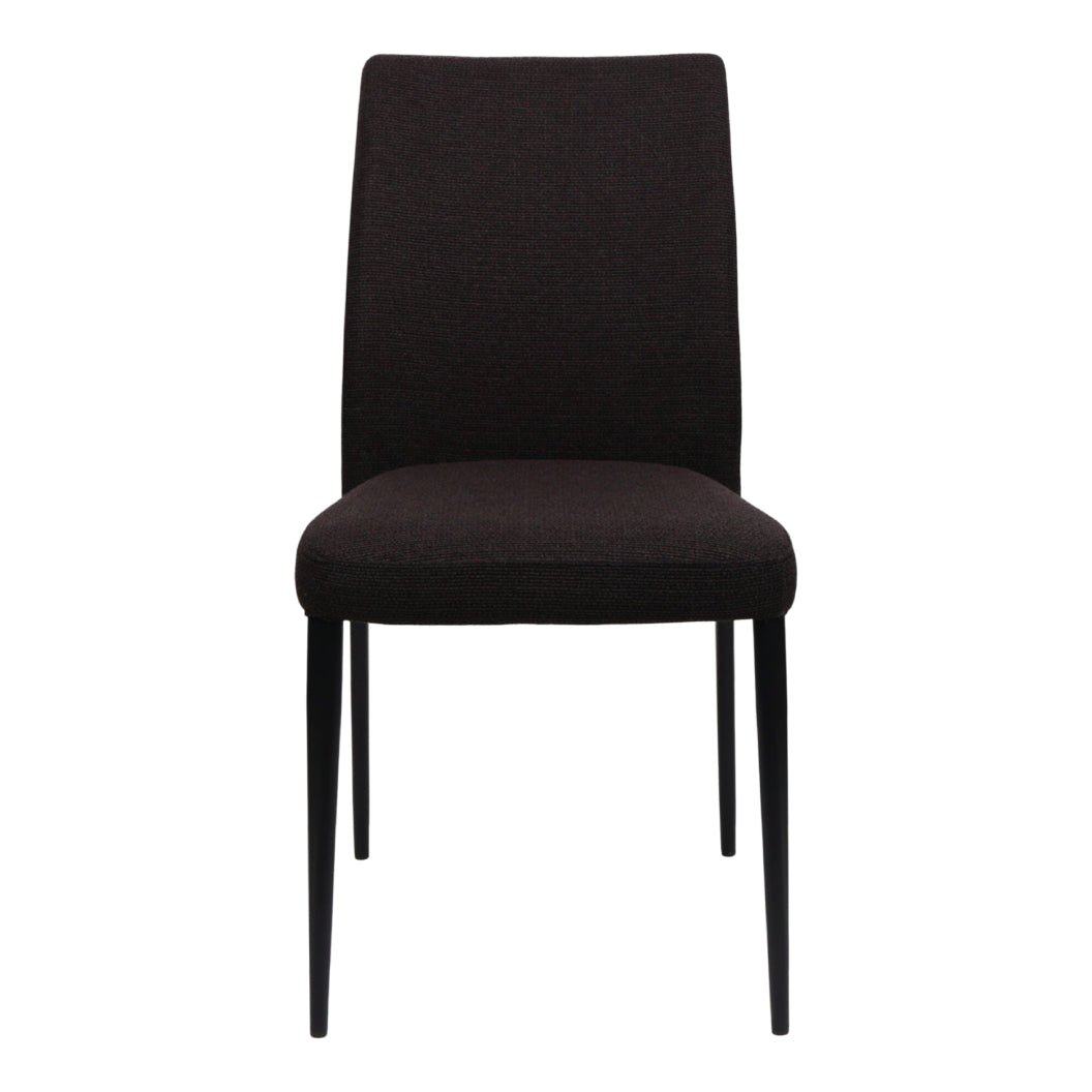 Chaise de salle à manger en tissu et métal noir mat - Denny