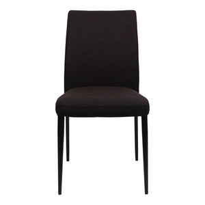 Chaise de salle à manger en tissu et métal noir mat - Denny