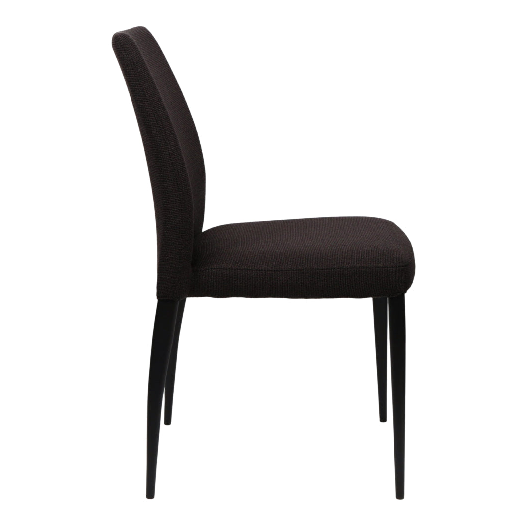 Chaise de salle à manger en tissu et métal noir mat - Denny