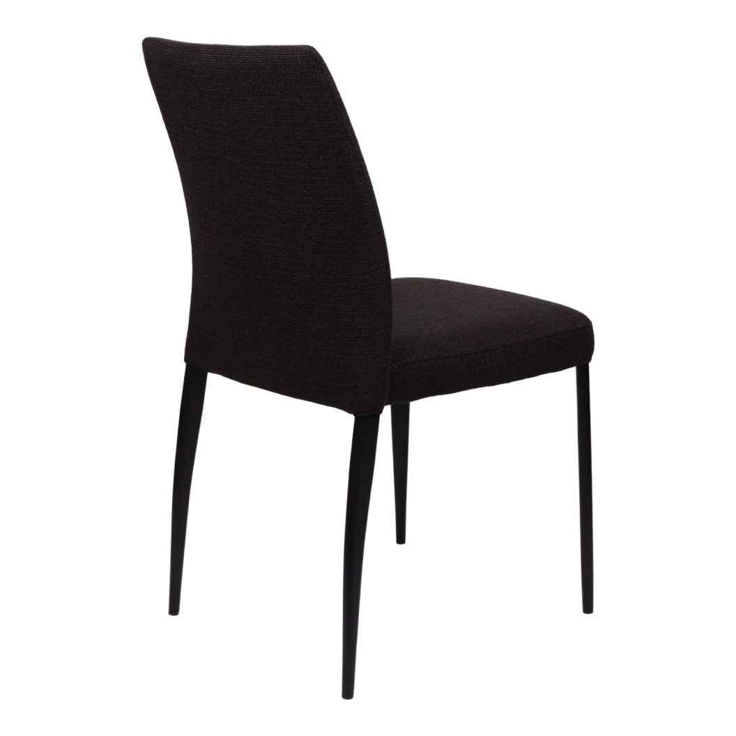 Chaise de salle à manger en tissu et métal noir mat - Denny