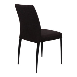 Chaise de salle à manger en tissu et métal noir mat - Denny