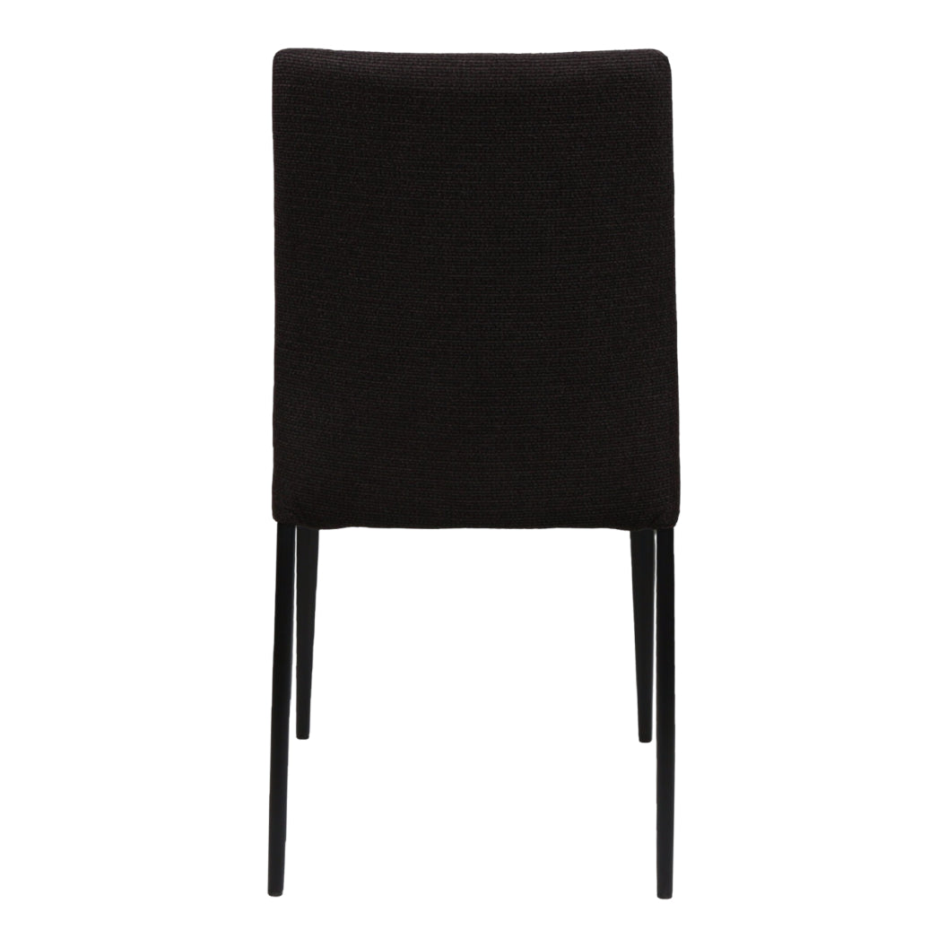 Chaise de salle à manger en tissu et métal noir mat - Denny