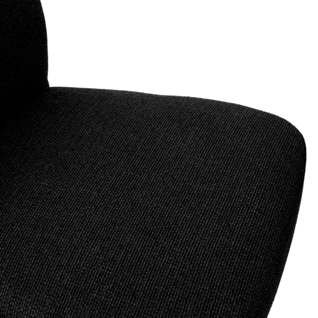 Chaise de salle à manger en tissu et métal noir mat - Denny