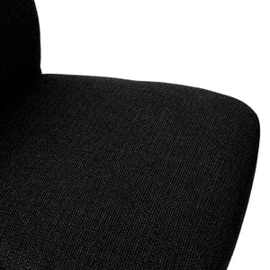 Chaise de salle à manger en tissu et métal noir mat - Denny