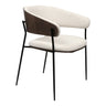Chaise de salle à manger en bois de noyer et aspect cuir et tissu - Liam
