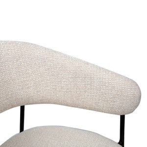 Chaise de salle à manger en bois de noyer et aspect cuir et tissu - Liam
