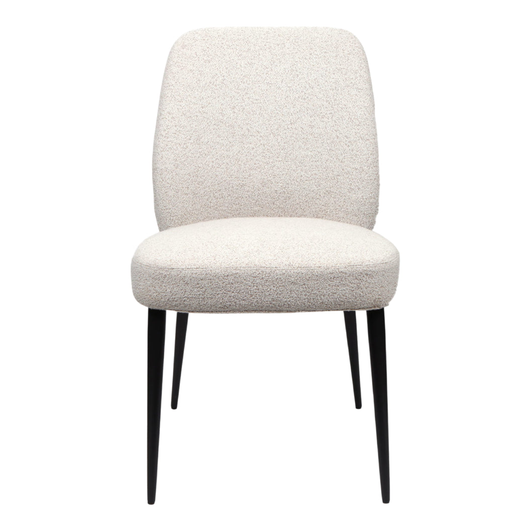 Chaise de salle à manger rembourrée en tissu et métal noir - Trench