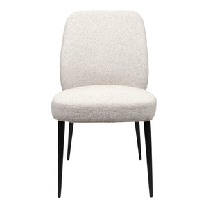 Chaise de salle à manger rembourrée en tissu et métal noir - Trench