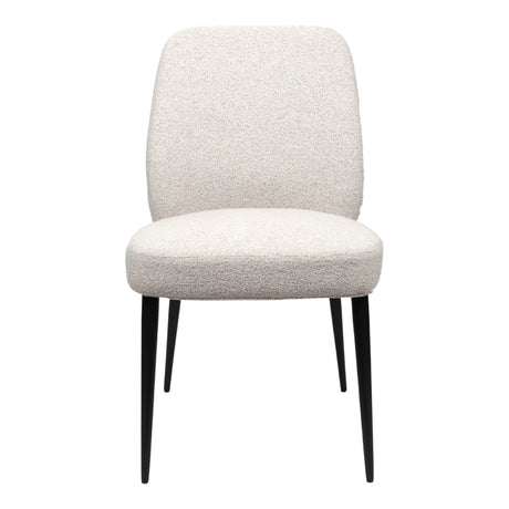 Chaise de salle à manger rembourrée en tissu et métal noir - Trench