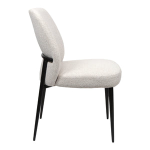 Chaise de salle à manger rembourrée en tissu et métal noir - Trench