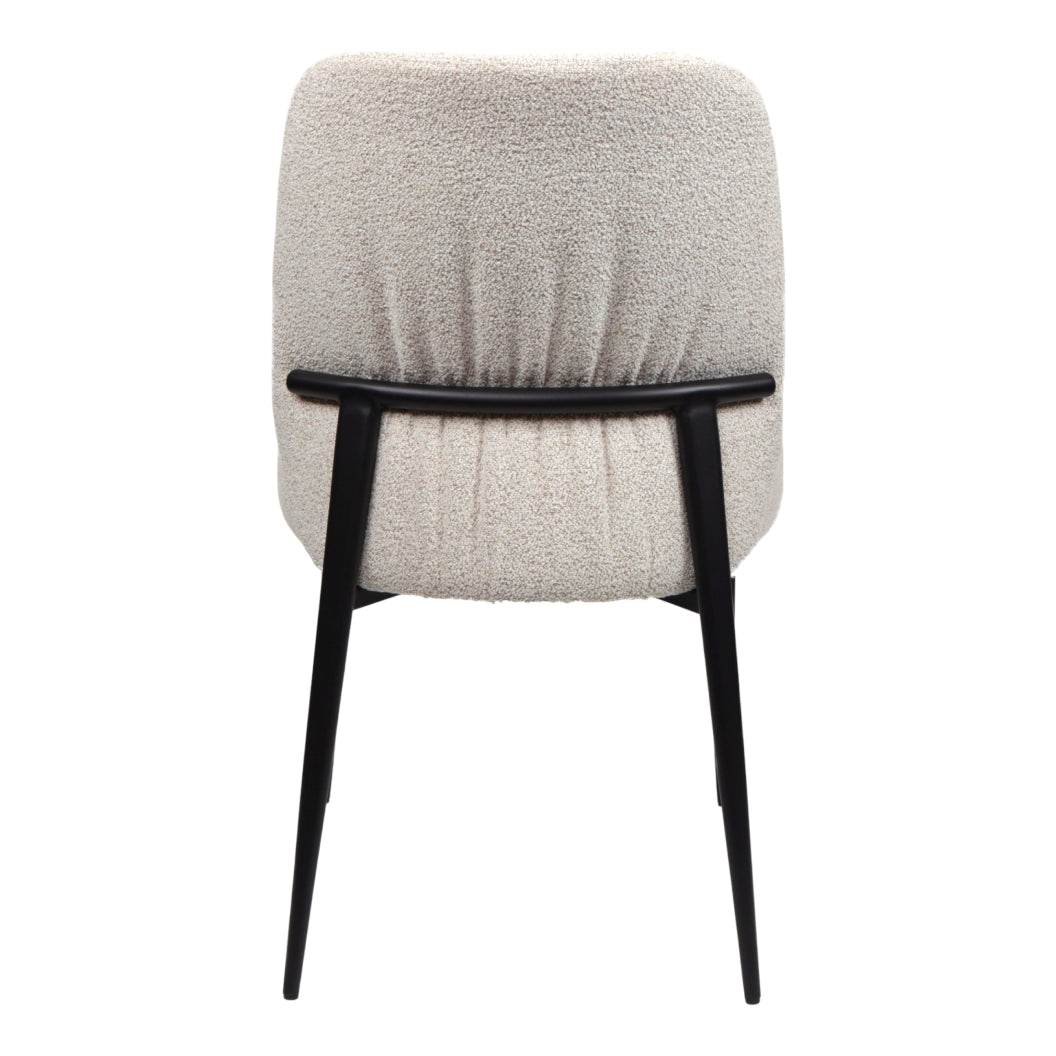 Chaise de salle à manger rembourrée en tissu et métal noir - Trench