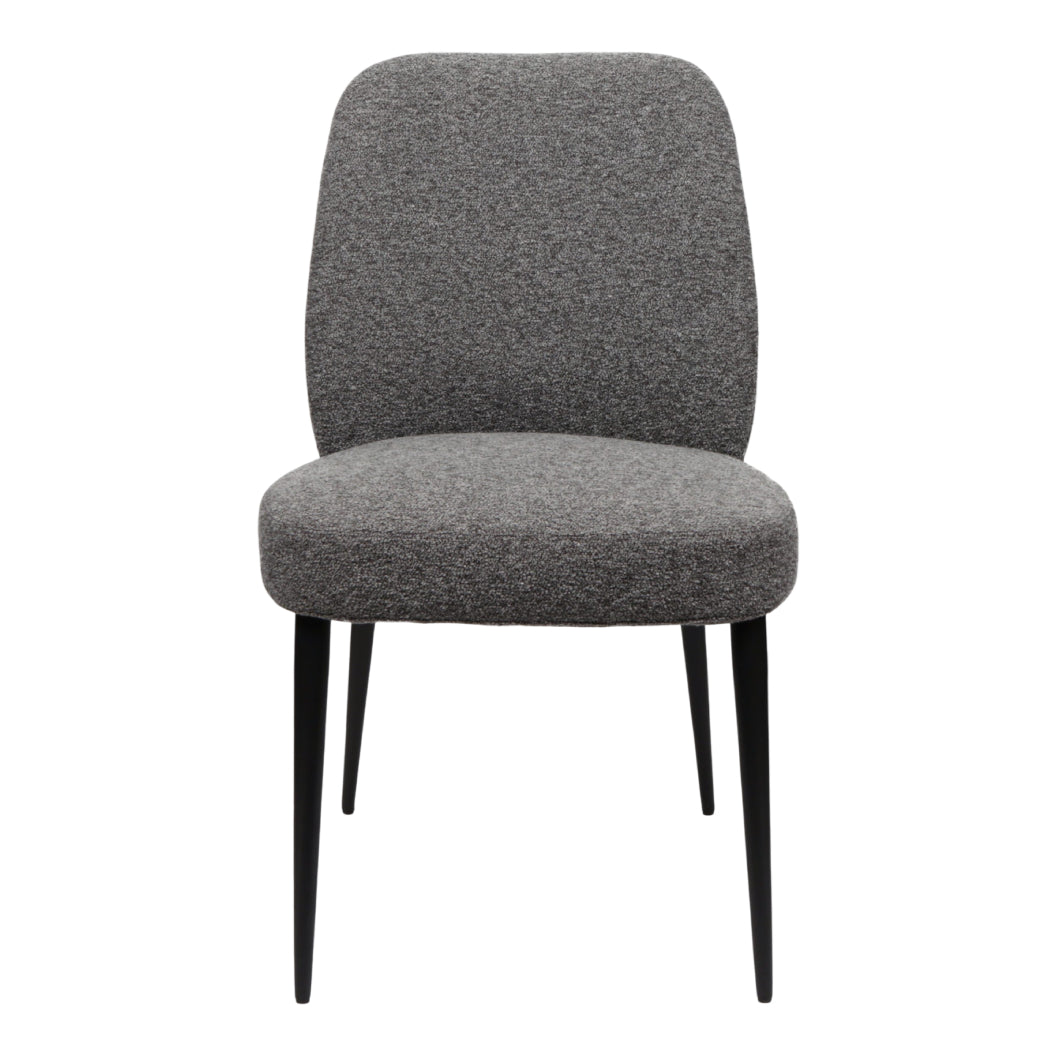 Chaise de salle à manger rembourrée en tissu et métal noir - Trench