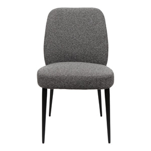 Chaise de salle à manger rembourrée en tissu et métal noir - Trench