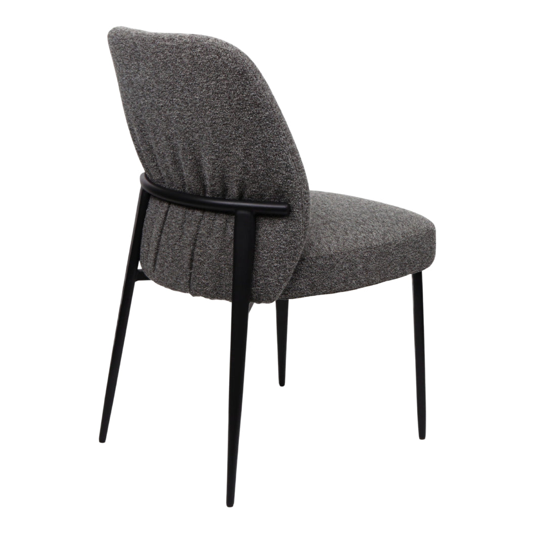 Chaise de salle à manger rembourrée en tissu et métal noir - Trench
