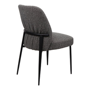 Chaise de salle à manger rembourrée en tissu et métal noir - Trench