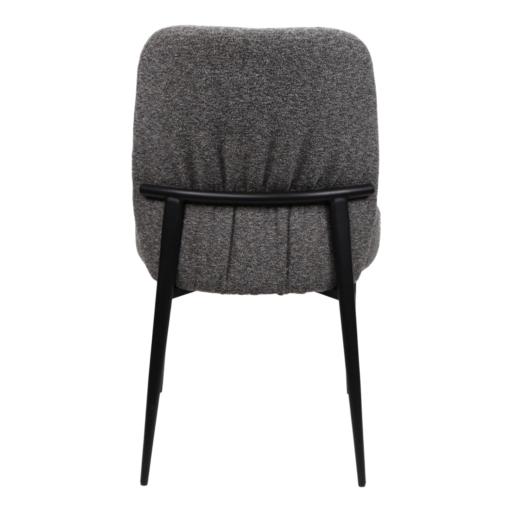 Chaise de salle à manger rembourrée en tissu et métal noir - Trench