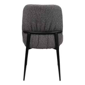 Chaise de salle à manger rembourrée en tissu et métal noir - Trench