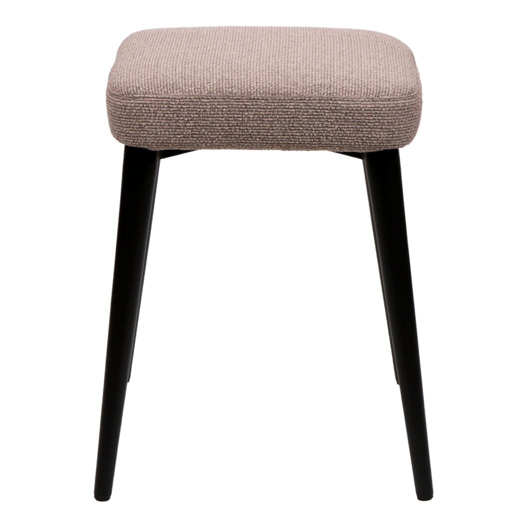 Tabouret de comptoir rembourré en tissu et métal noir - Midi