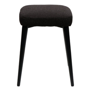 Tabouret de comptoir rembourré en tissu et métal noir - Midi