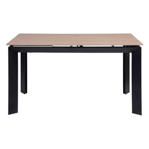 Table de salle à manger extensible en pierre frittée et métal noir - Caval