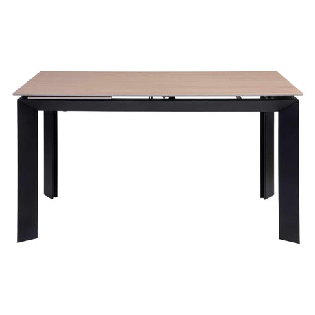 Table de salle à manger extensible en pierre frittée et métal noir - Caval