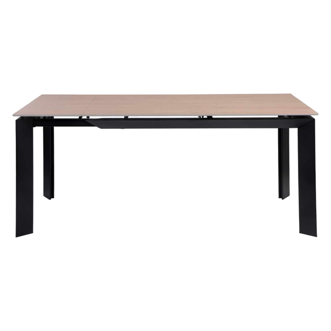 Table de salle à manger extensible en pierre frittée et métal noir - Caval