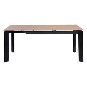Table de salle à manger extensible en pierre frittée et métal noir - Caval