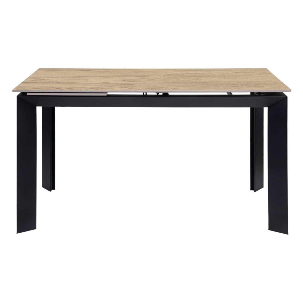 Table de salle à manger extensible en pierre frittée et métal noir - Caval