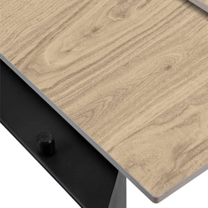 Table de salle à manger extensible en pierre frittée et métal noir - Caval