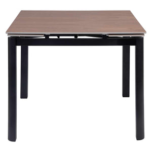 Table de salle à manger extensible en pierre frittée et métal noir - Alter