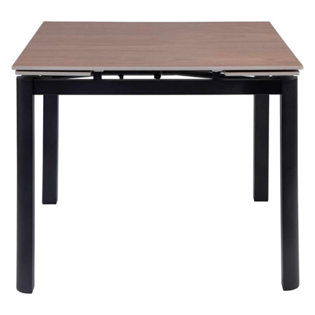 Table de salle à manger extensible en pierre frittée et métal noir - Alter