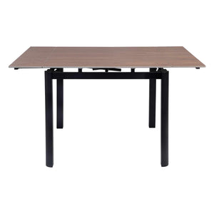 Table de salle à manger extensible en pierre frittée et métal noir - Alter