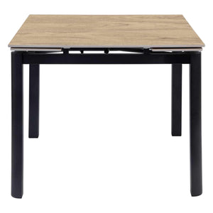 Table de salle à manger extensible en pierre frittée et métal noir - Alter