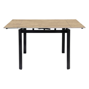 Table de salle à manger extensible en pierre frittée et métal noir - Alter