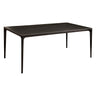 Table de salle à manger rectangulaire en pierre frittée et aluminium noir mat - Ryan