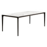 Table de salle à manger rectangulaire en pierre frittée et aluminium noir mat - Ryan