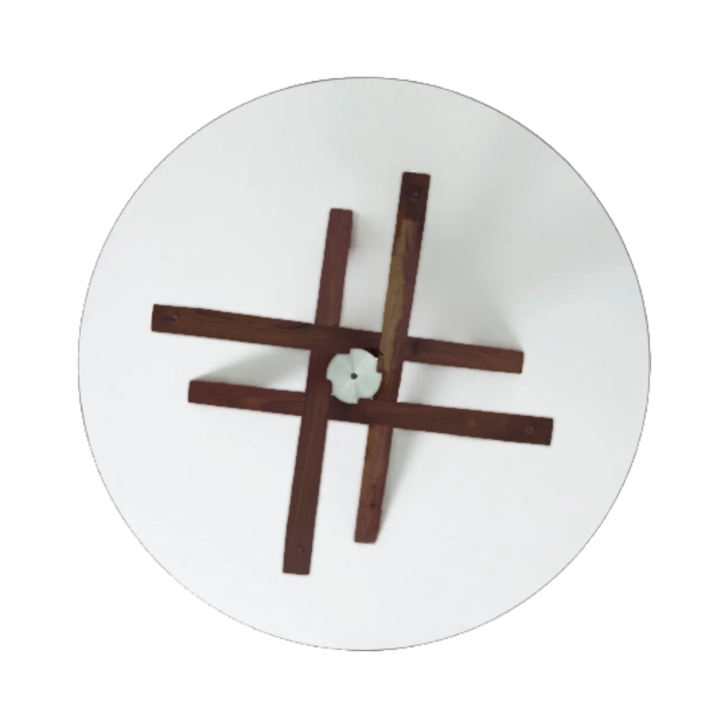 Table basse en verre trempé et en bois de frêne moka - Iso