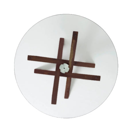 Table basse en verre trempé et en bois de frêne moka - Iso