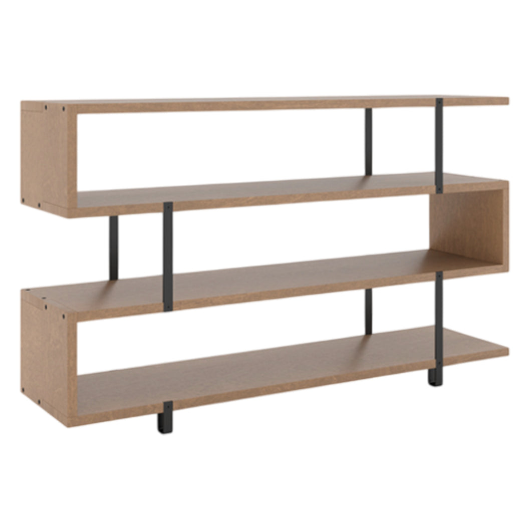 Bibliothèque en bois de frêne brun clair avec 4 tablettes - Zoro